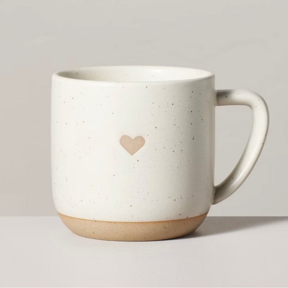 12oz Stoneware Heart Mug Cream/Clay - Hearth & Hand Magnolia